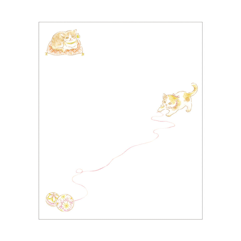 Illustration of a cat chasing a laser pointer on a white background