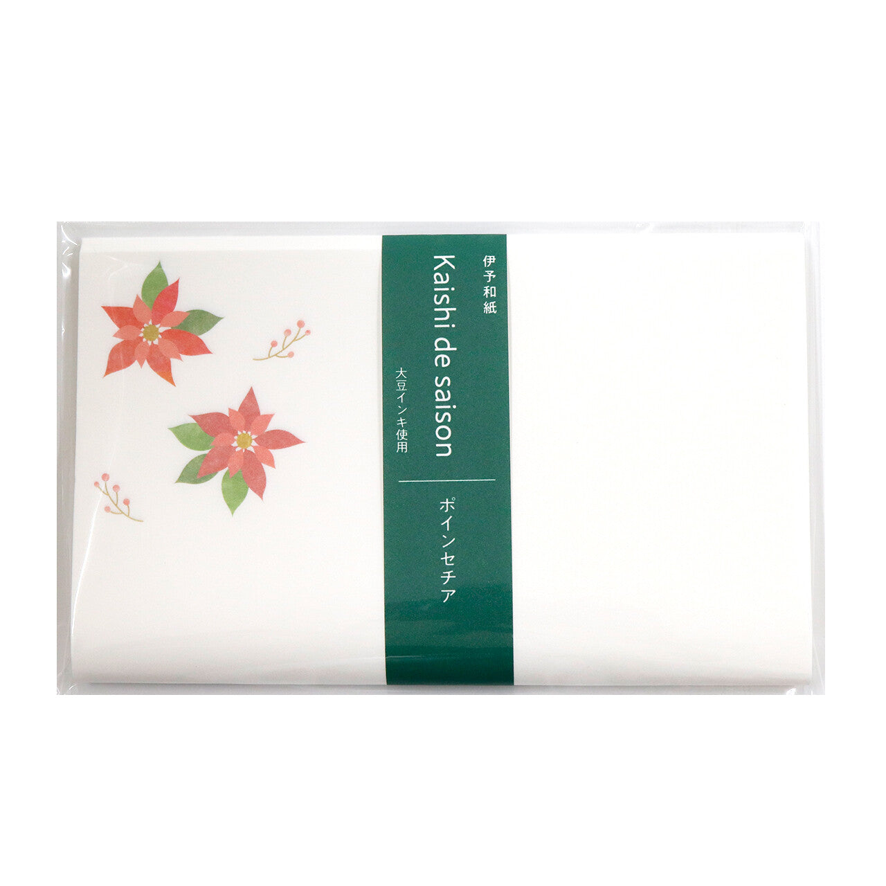 Packaged product with floral design and text on a white background