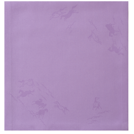 Purple fabric with embroidered bird patterns