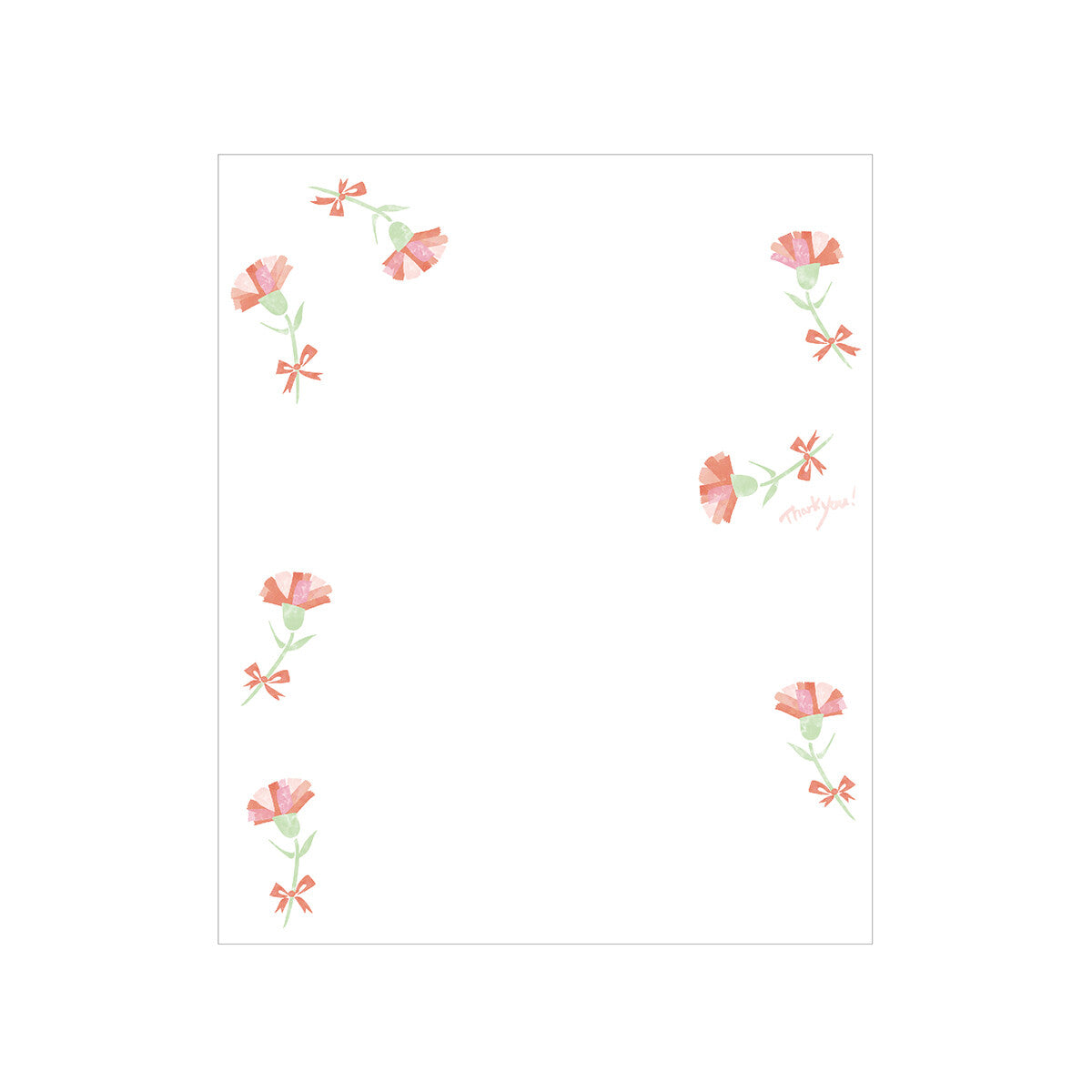 Floral design with pink flowers and green leaves on a white background