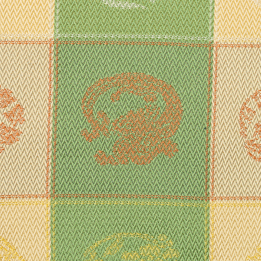 Detailed view of the alternating dragon and floral motifs woven into Koushi-ji Maruryu Soukamon Donsu Kobukusa.