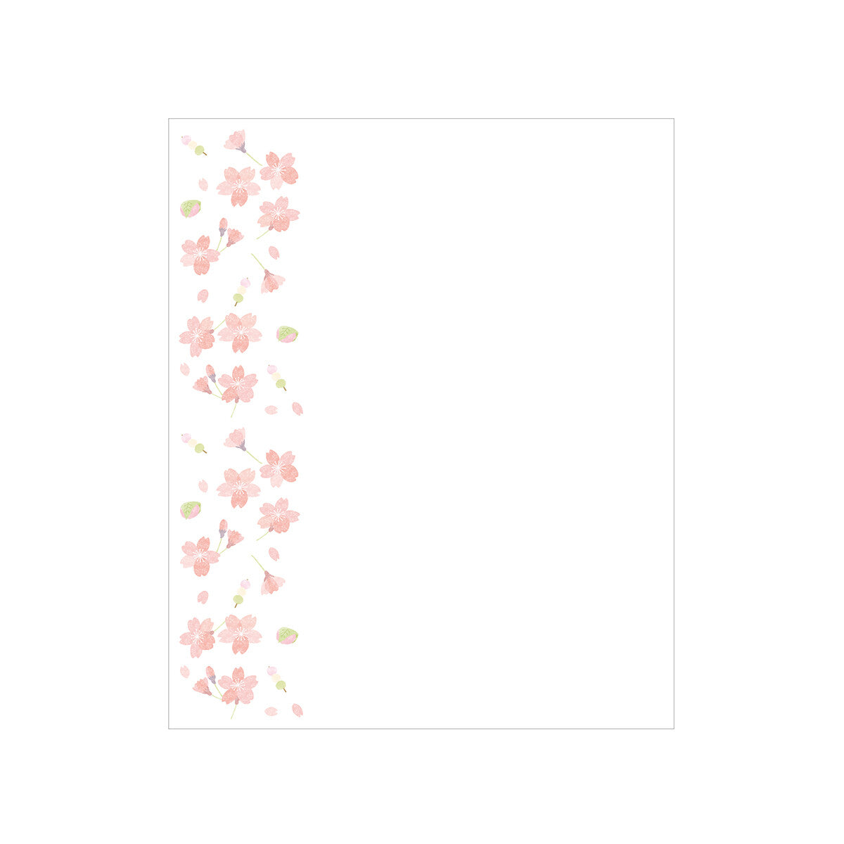 Cherry blossom pattern on a white background