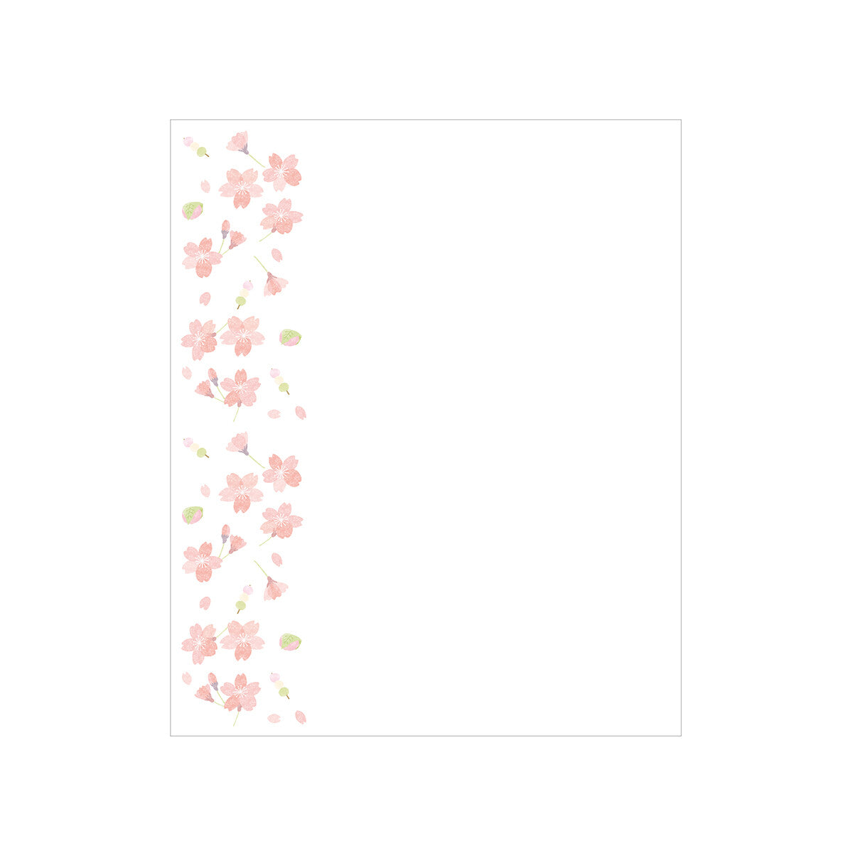 Cherry blossom pattern on a white background