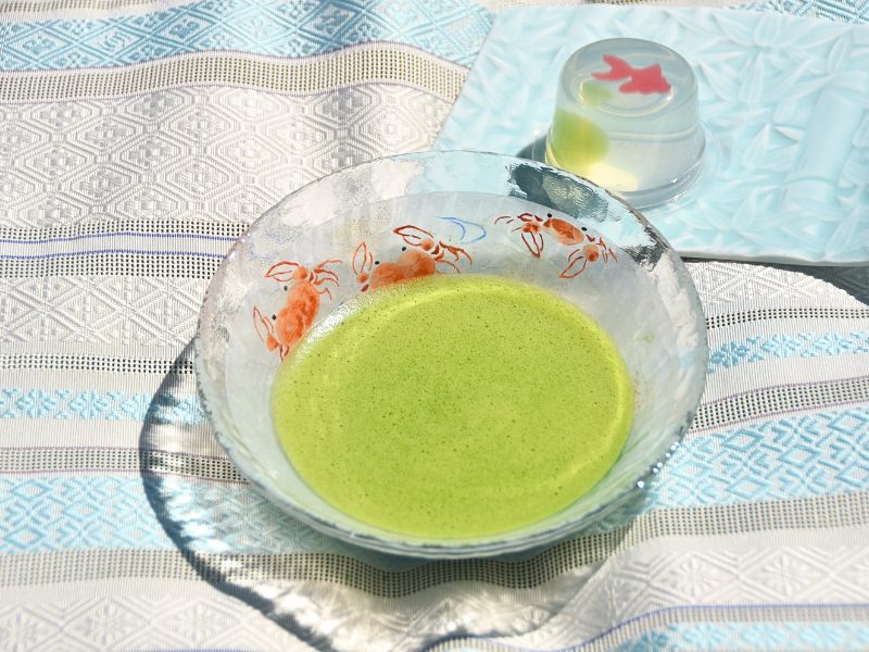 Cool and Refreshing: Summer Matcha in a Glass Bowl