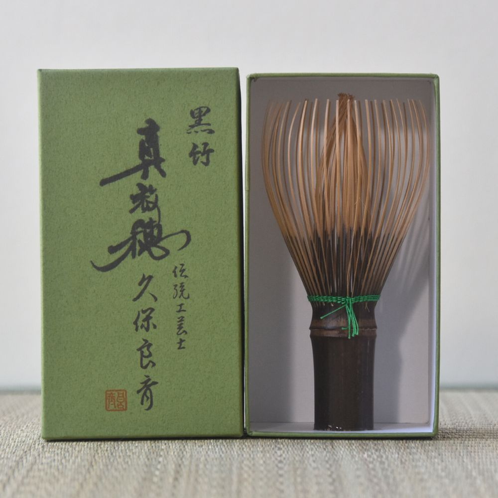 Black Bamboo Whisk Green Kurotake Takayama Chasen for Matcha