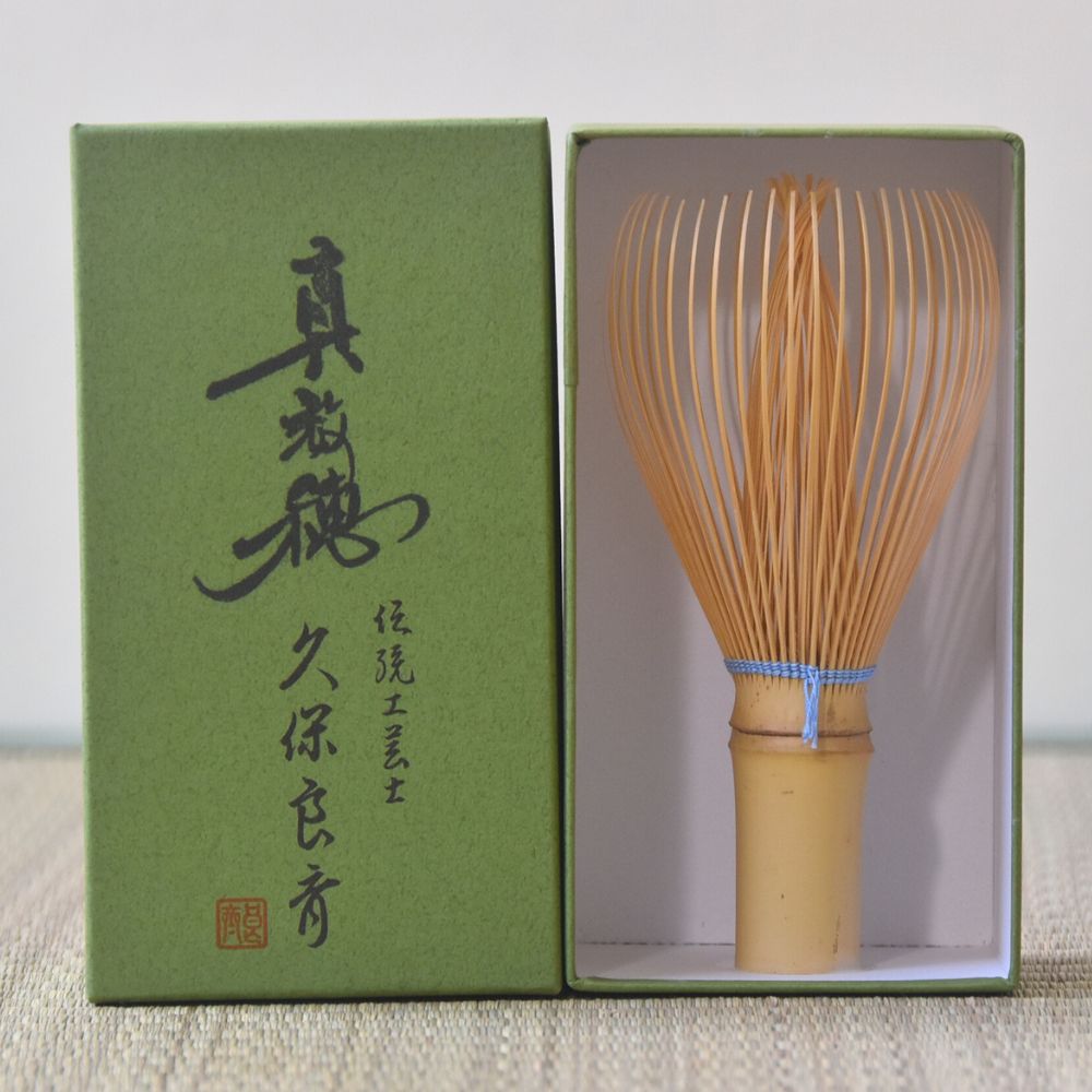 White Bamboo Whisk Ice Blue Shirotake Takayama Chasen for Matcha