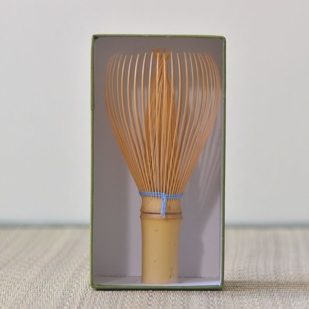 White Bamboo Whisk Ice Blue Shirotake Takayama Chasen for Matcha