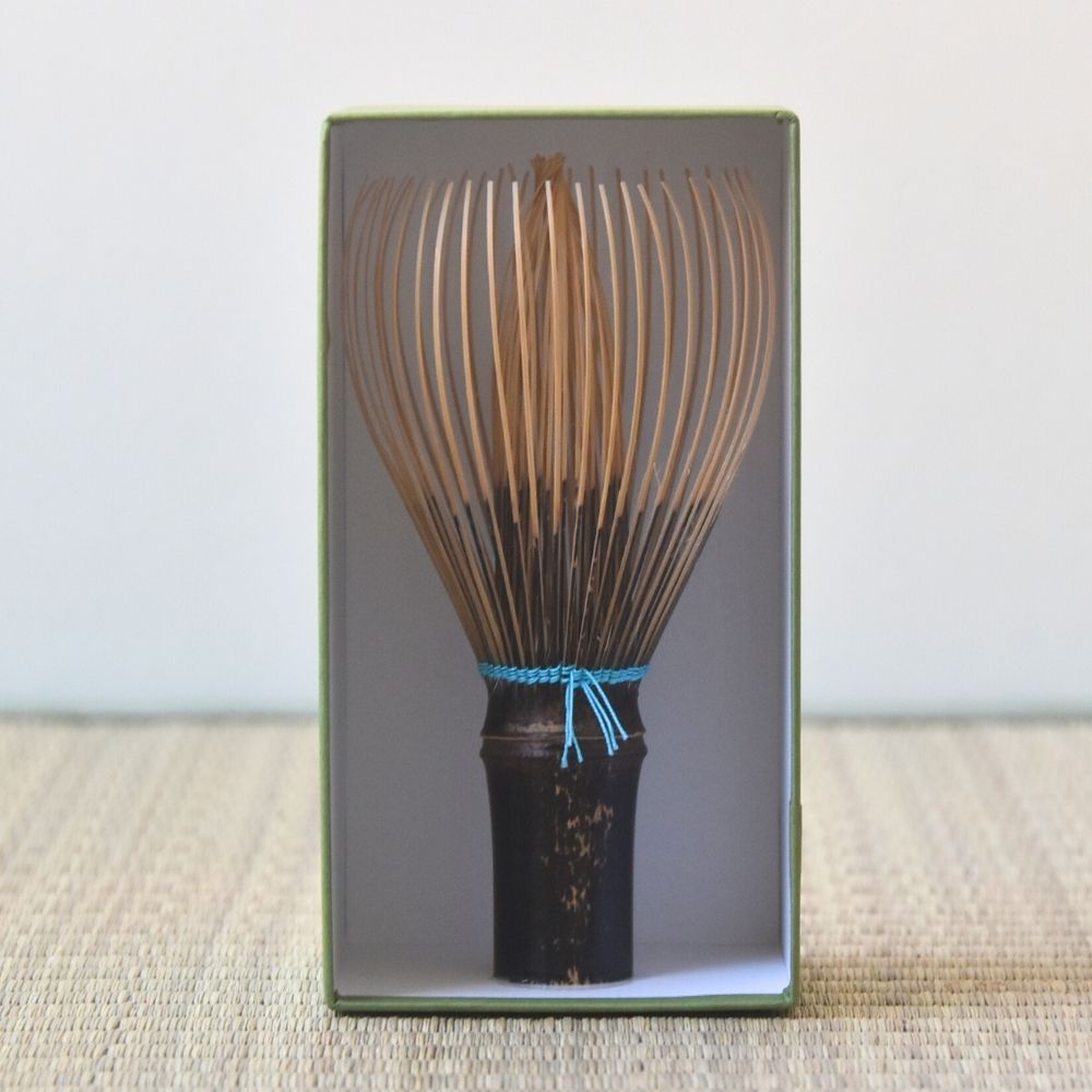 Black Bamboo Whisk Aqua Blue Kurotake Takayama Chasen for Matcha