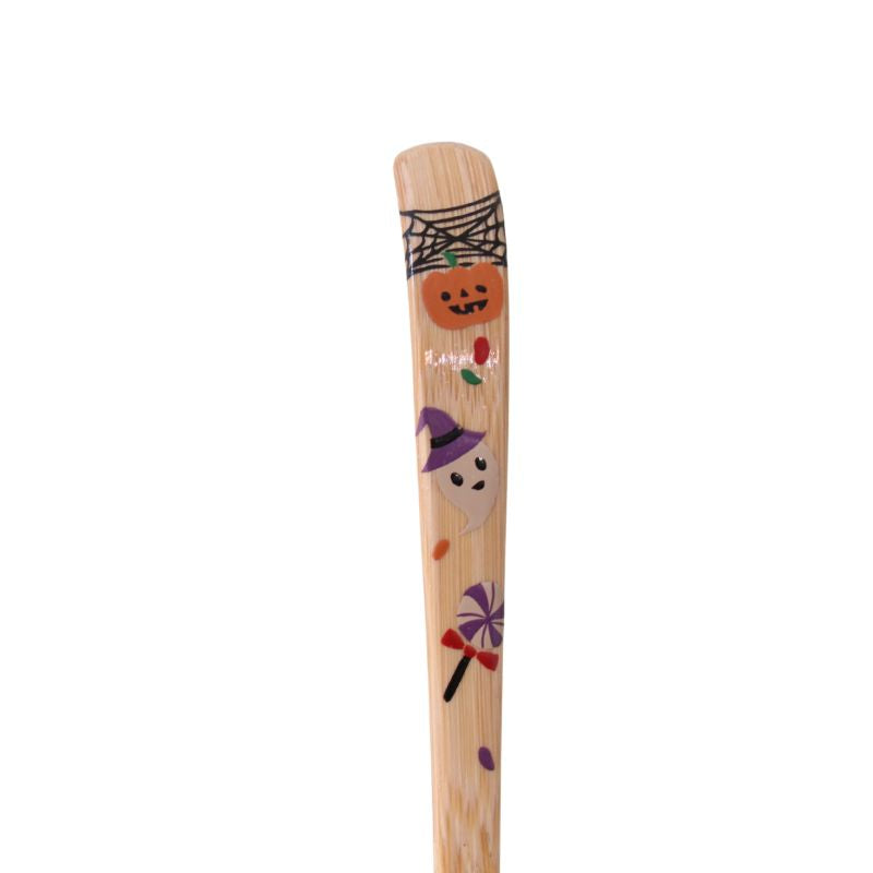 【1月】chakuꕤ*.゜ Halloween Chashaku – Hand-Painted White Bamboo Matcha Scoop – Nara