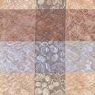Grid of various textured fabric patterns in neutral colors