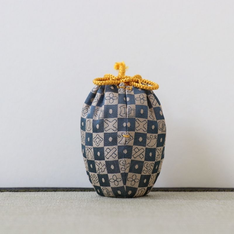 Japanese tea ceremony shifuku textile with  Ishidatami Takara Zukushi Shifuku for koicha (thick matcha) tea utensils