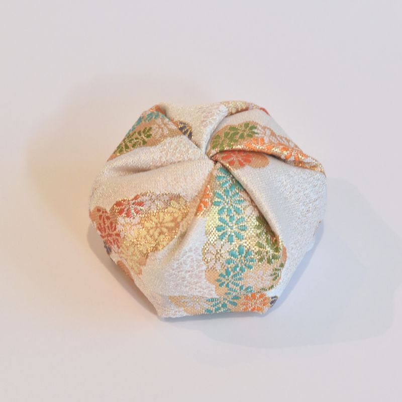 Japanese Traditional Twisting Jewelry Cloth Box Pearl White
