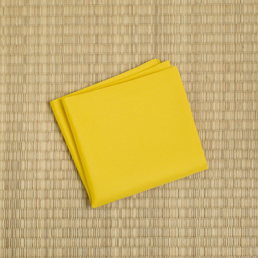 Nanohana Yellow fukusa silk cloth by Kitamura Tokusai for chodo, Japanese tea ceremony.