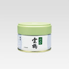 A can of UNKAKU Ceremonial Grade Matcha by Marukyu Koyamaen with Japanese characters displayed on the label.