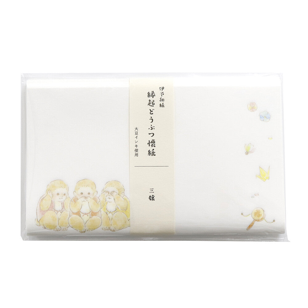 Pack of Japanese hand towels with cartoon characters on a white background