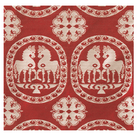 Red fabric with white horse pattern