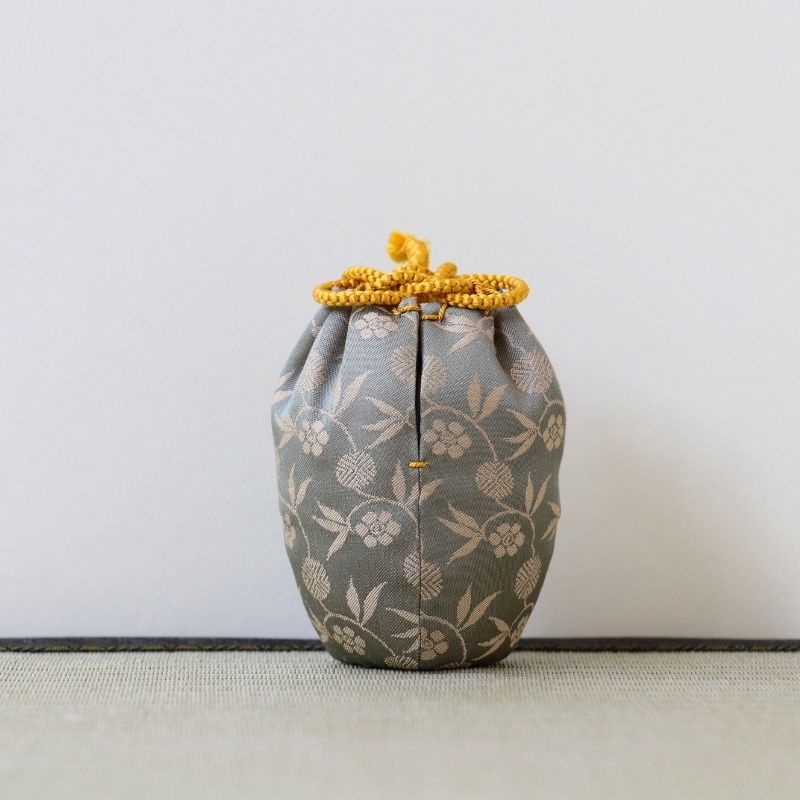 Japanese tea ceremony shifuku textile with  Sasazuru Donsu　for koicha (thick matcha) tea utensils