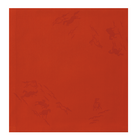 Red fabric with embroidered patterns on a white background