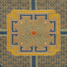 Close-up of the Blue Dragon motif woven into Kyoto Nishijin silk brocade