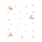 Pattern of deer and flowers on a white background