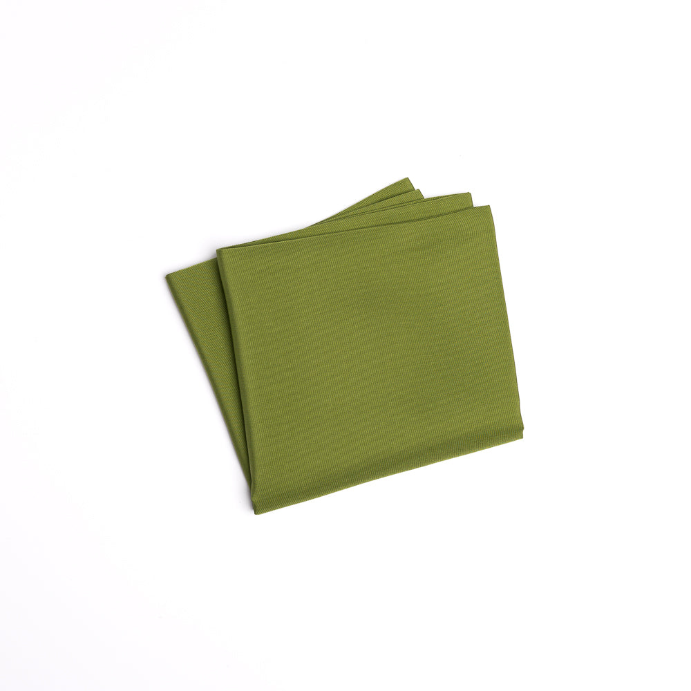Folded Choji Moss Green silk fukusa for Japanese tea ceremony