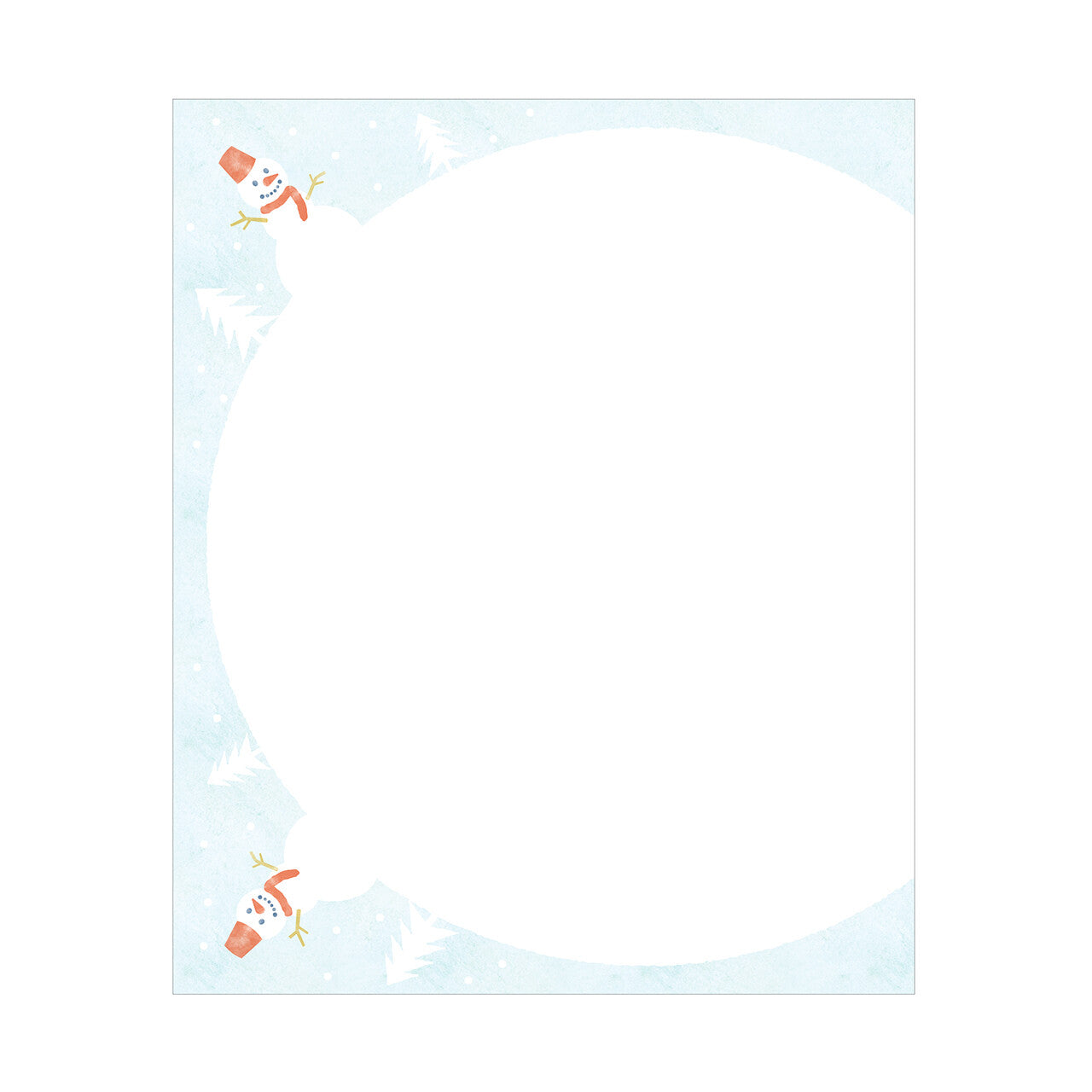 Letterhead with a snowman design on a white background