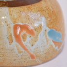 Close-up of a ceramic plate with a flamingo design on a white background