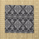 Full view of the Oranda Futsu Momen Kobukusa displaying its traditional monochrome geometric pattern woven in Nishijin silk.