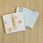 Handcrafted powder blue silk fukusa by Kitamura Tokusai for Chanoyu