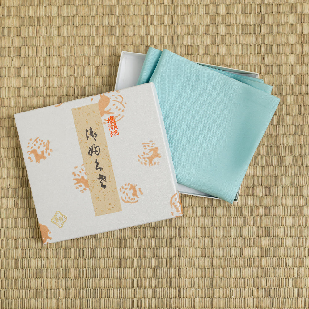 Kyoto handcrafted Sky Blue silk fukusa cloth for Way of Tea, Chanoyu and traditional Japanese tea ceremony