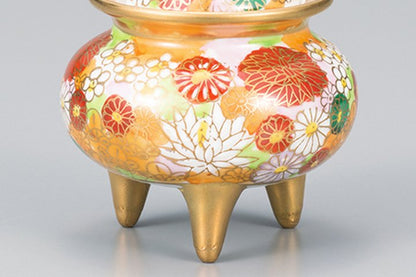 Kutani Incense Stand Flower Gold