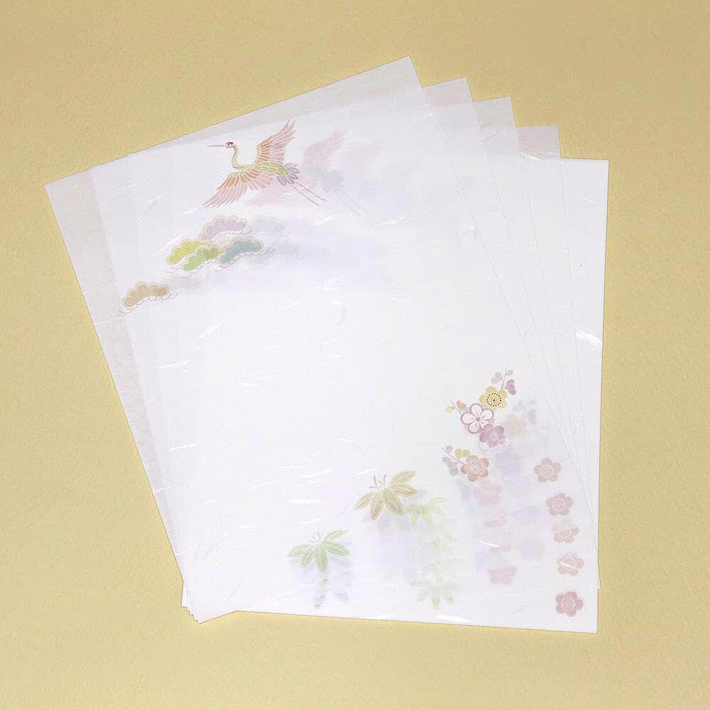 Tsuru Crane, Rice Paper for Tea Ceremony l 懐紙 伊予和紙  鶴