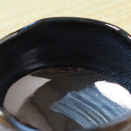 Deep Blue Matcha Tea Bowl l 青釉白刷毛 抹茶碗 美濃焼 日本製