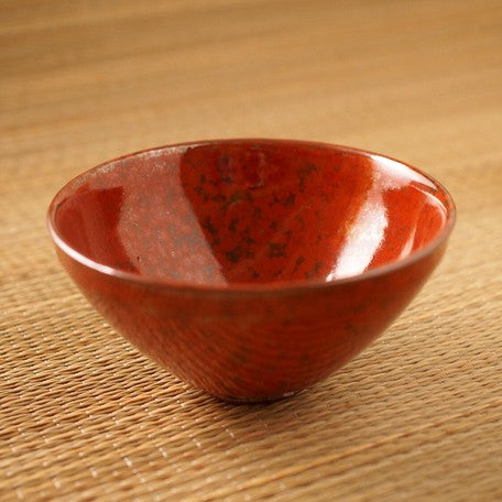 Tetsuaka Matcha Tea Bowl l 鉄赤 平形 抹茶碗 美濃焼 日本製
