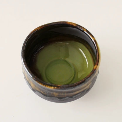 Mustard and Grey Matcha Tea Bowl