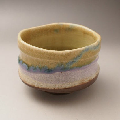 Beige Purple Gradation Matcha Tea Bowl