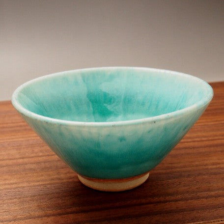 Aqua Mint Matcha Tea Bowl l 平形 抹茶碗 美濃焼 日本製