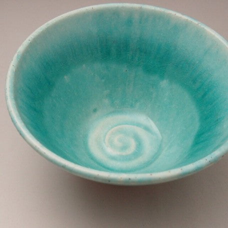 Aqua Mint Matcha Tea Bowl l 平形 抹茶碗 美濃焼 日本製