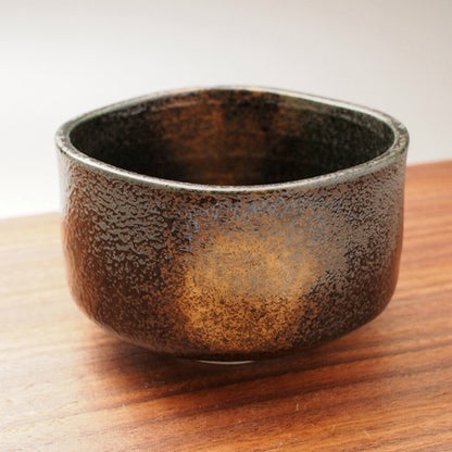 Black Gold Matcha Tea Bowl Blue