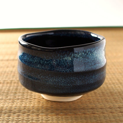 Navy Konnamako Matcha Tea Bowl