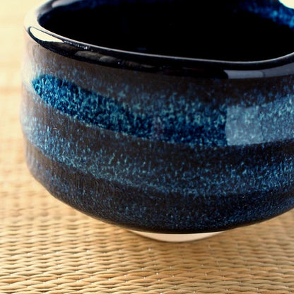 Navy Konnamako Matcha Tea Bowl