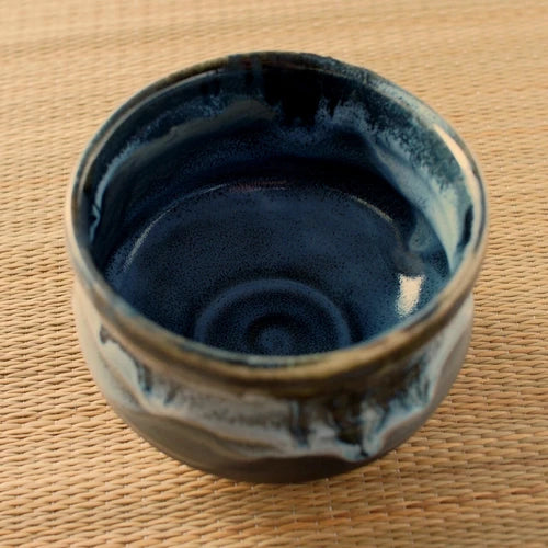 Black Unofunagashi Matcha Bowl 黒うのふ流し  抹茶碗 美濃焼 日本製