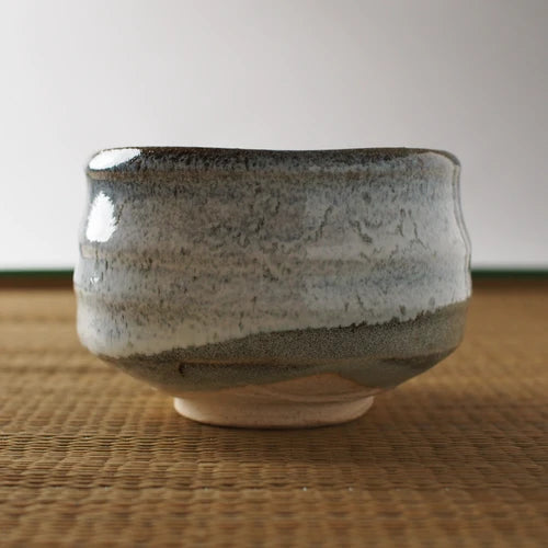 Blue Aoshino Unofunagashi Matcha Bowl  青志野うのふ流し  抹茶碗 美濃焼 日本製