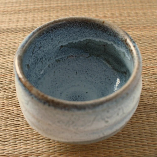 Blue Aoshino Unofunagashi Matcha Bowl  青志野うのふ流し  抹茶碗 美濃焼 日本製