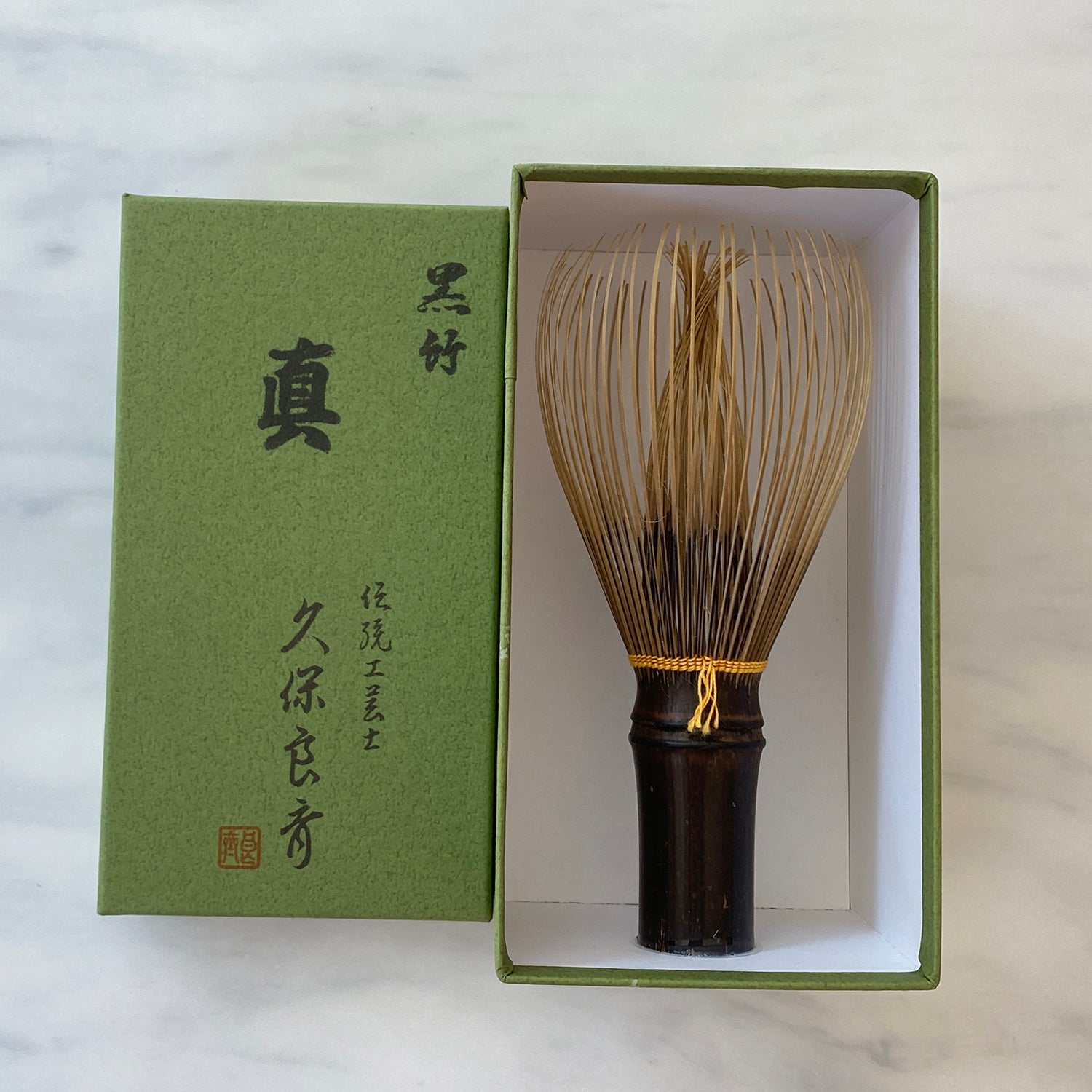 Black Bamboo Whisk with Color String Kurotake Takayama Chasen