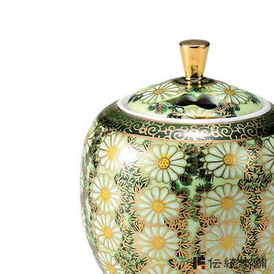 Kutani Incense Stand Chrysanthemum Gourd