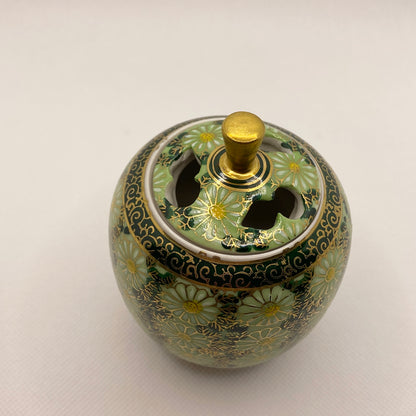 Kutani Incense Stand Chrysanthemum Gourd